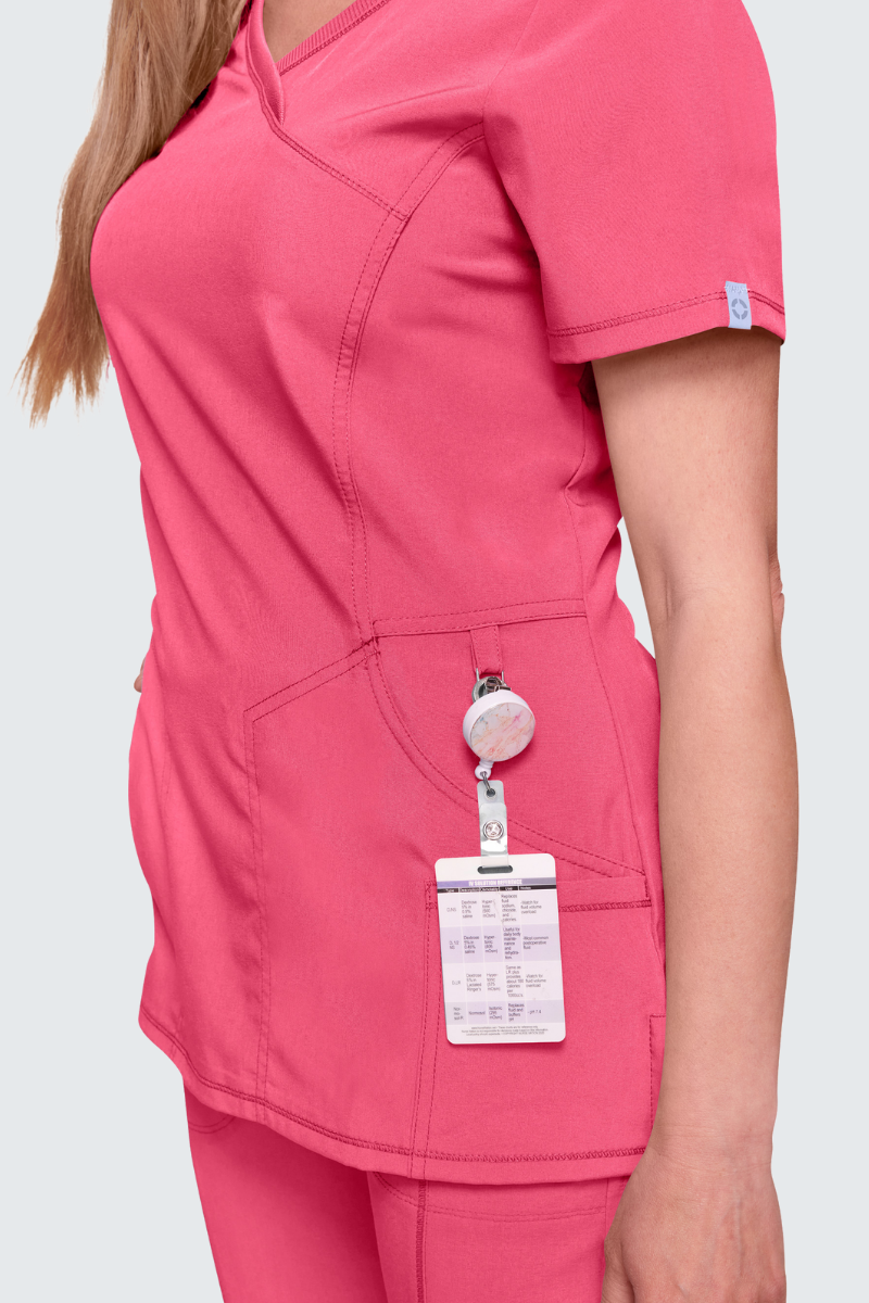 Cherokee Infinity Ladies Mock Wrap Top