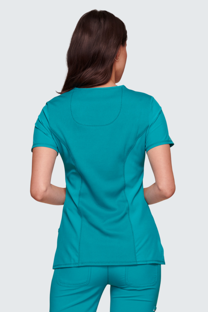 Cherokee Infinity Ladies Mock Wrap Top