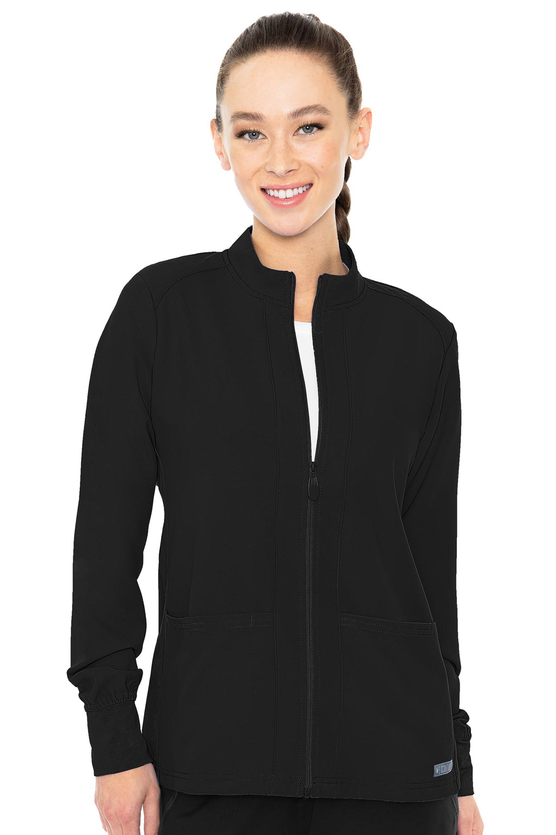 Med Couture Insight Zip Front Warm-Up with Shoulder Yokes