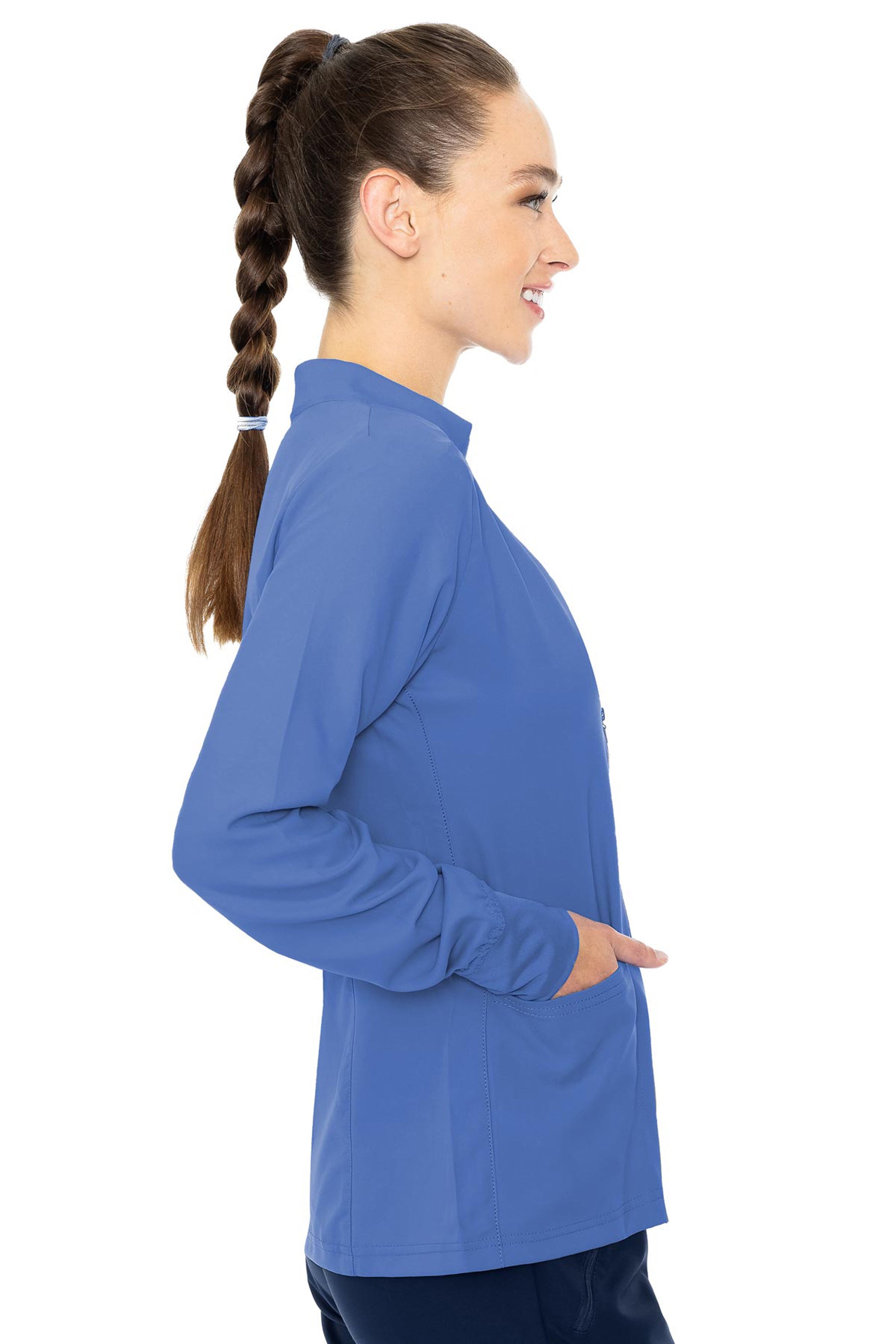 Med Couture Insight Zip Front Warm-Up with Shoulder Yokes