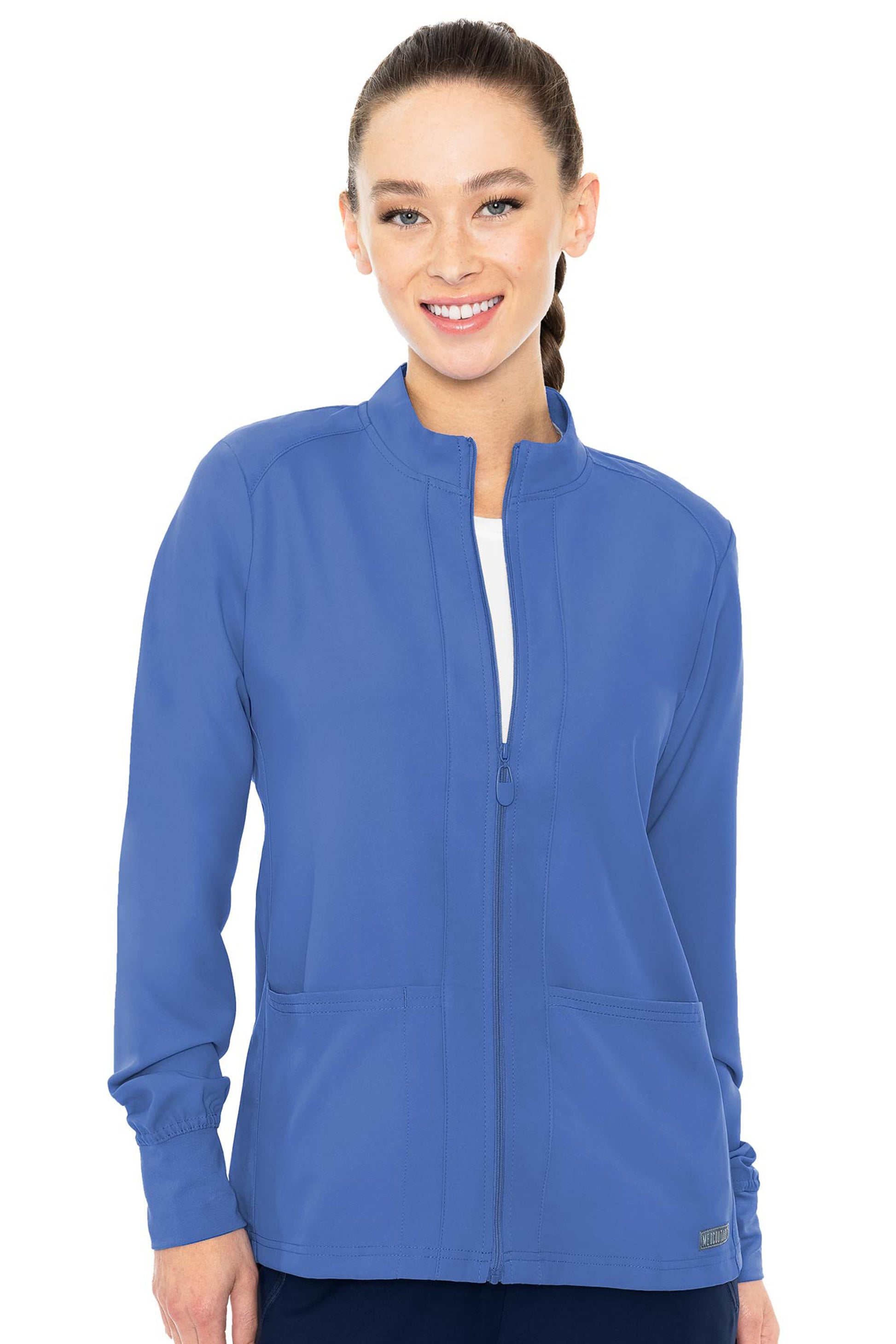 Med Couture Insight Zip Front Warm-Up with Shoulder Yokes