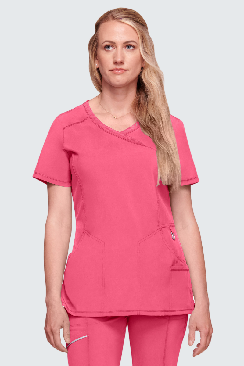 Cherokee Infinity Ladies Mock Wrap Top