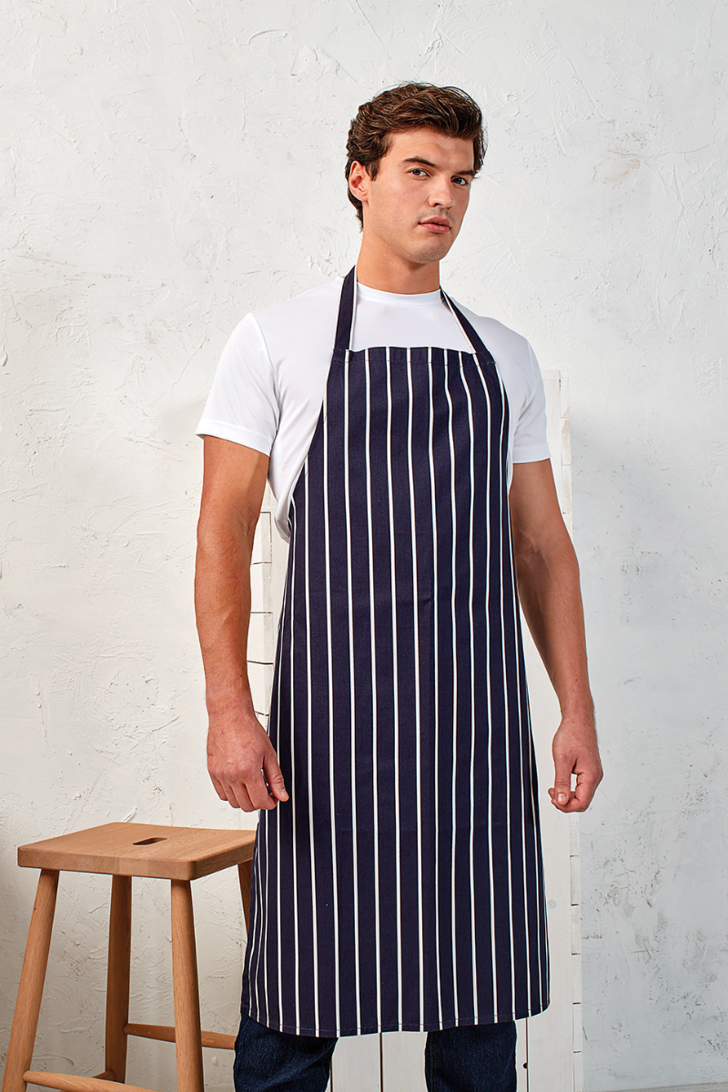 Striped Butchers Bib Apron