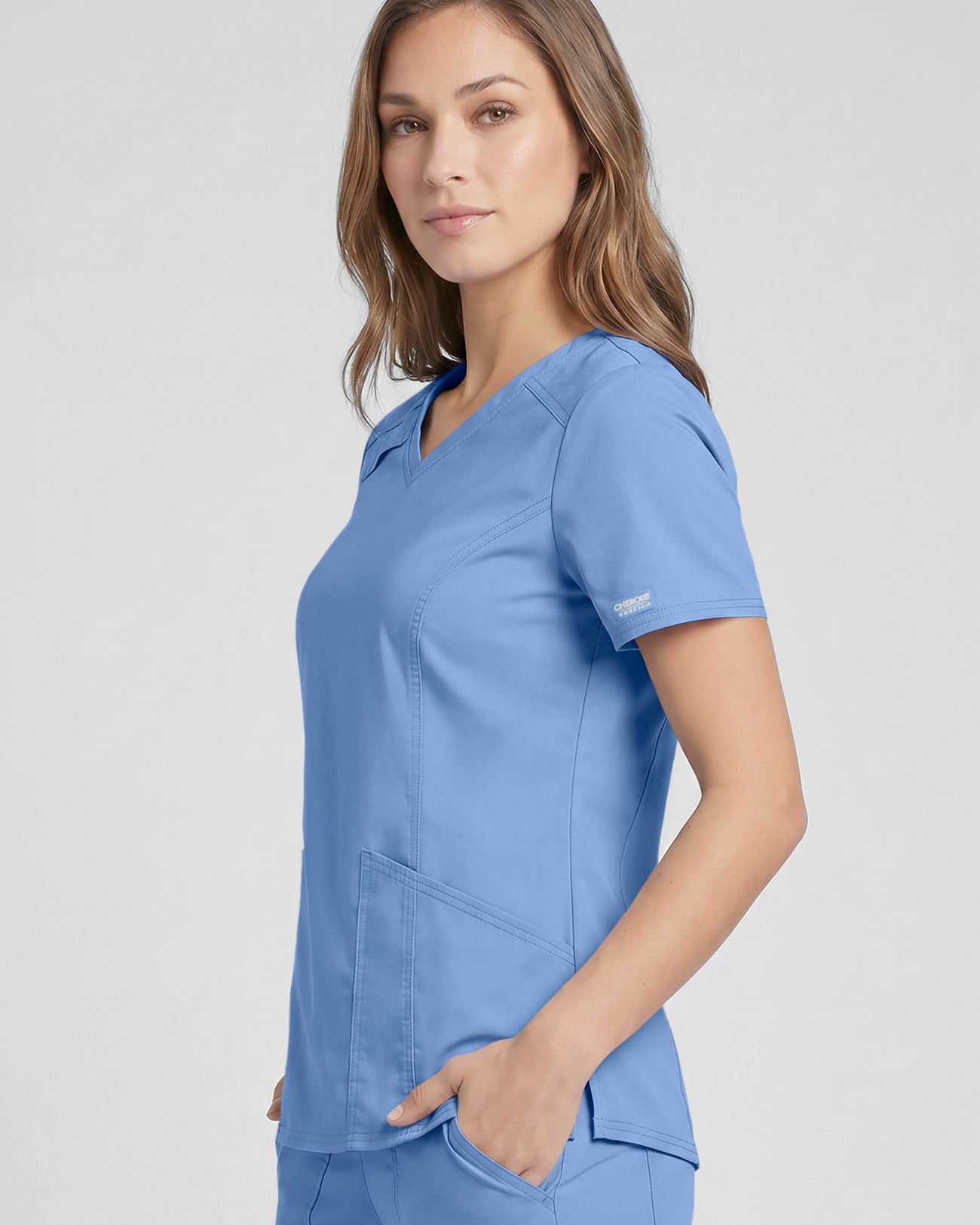 Cherokee Core Stretch Ladies V-Neck Top