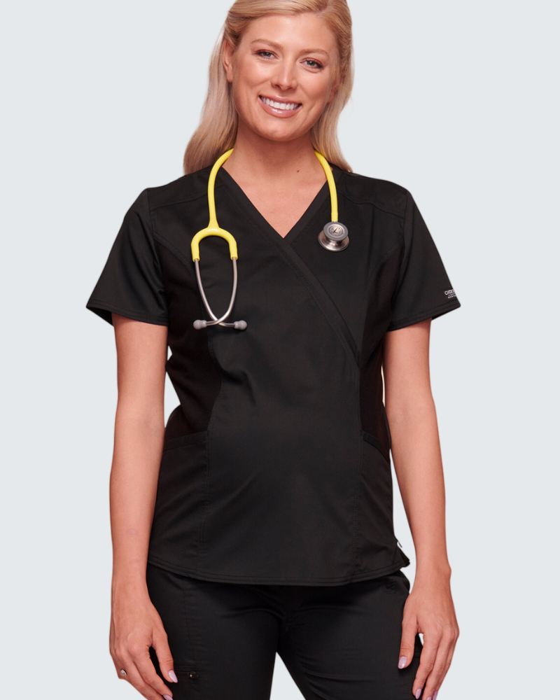 Cherokee Revolution Maternity Mock Wrap Top