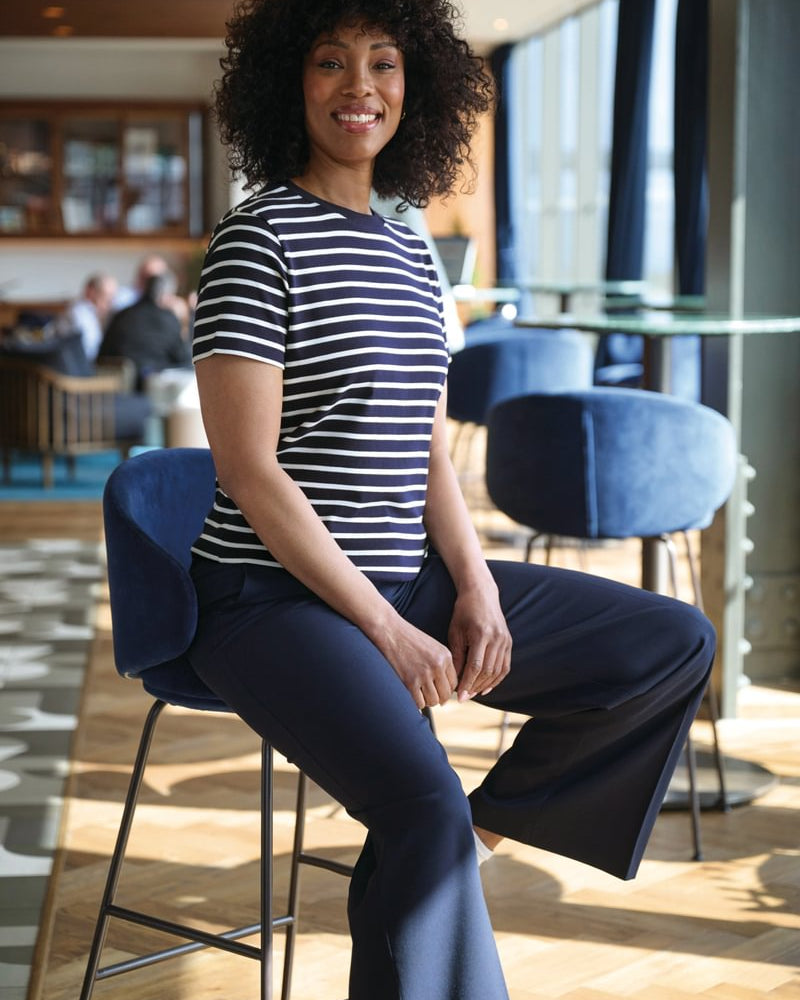 Katy Ladies Short Sleeve Breton Top