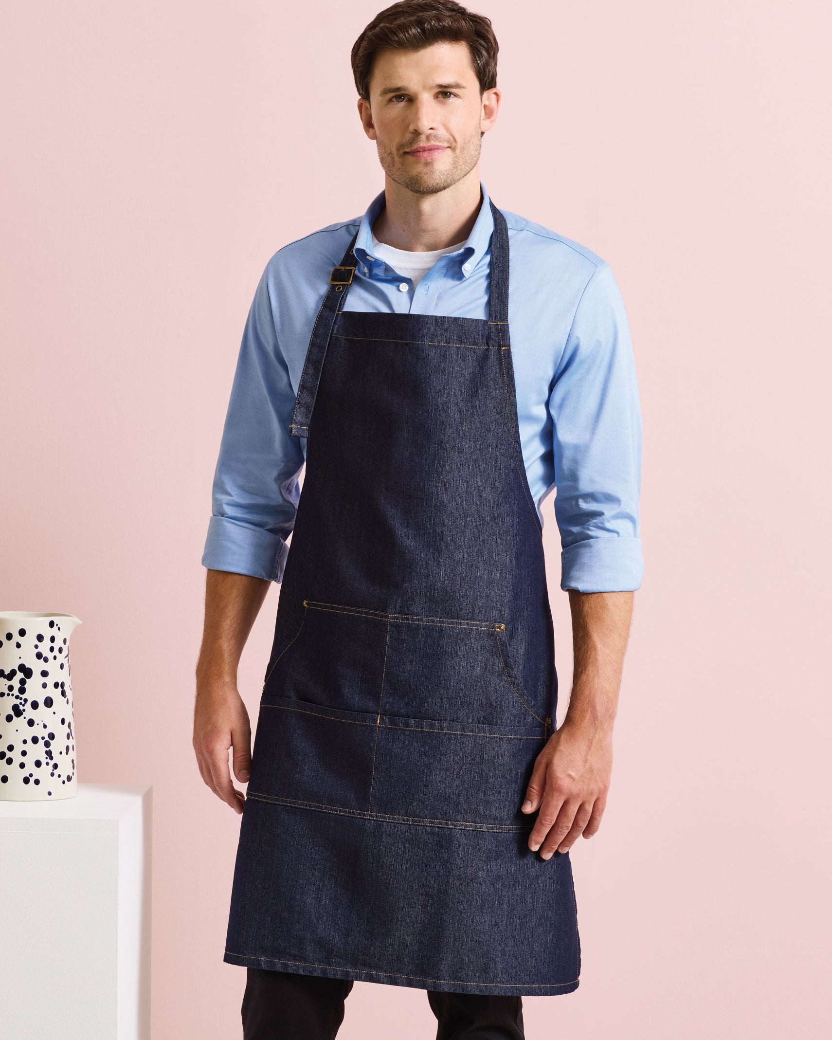 Jeans Stitch Denim Bib Apron