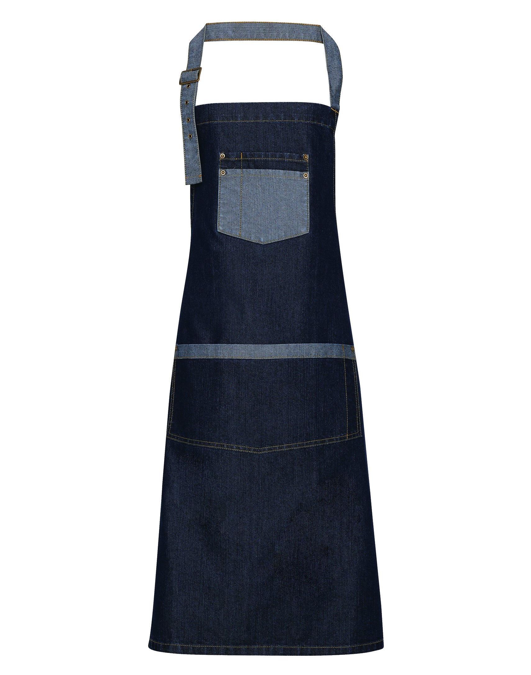 Contrast Denim Bib Apron