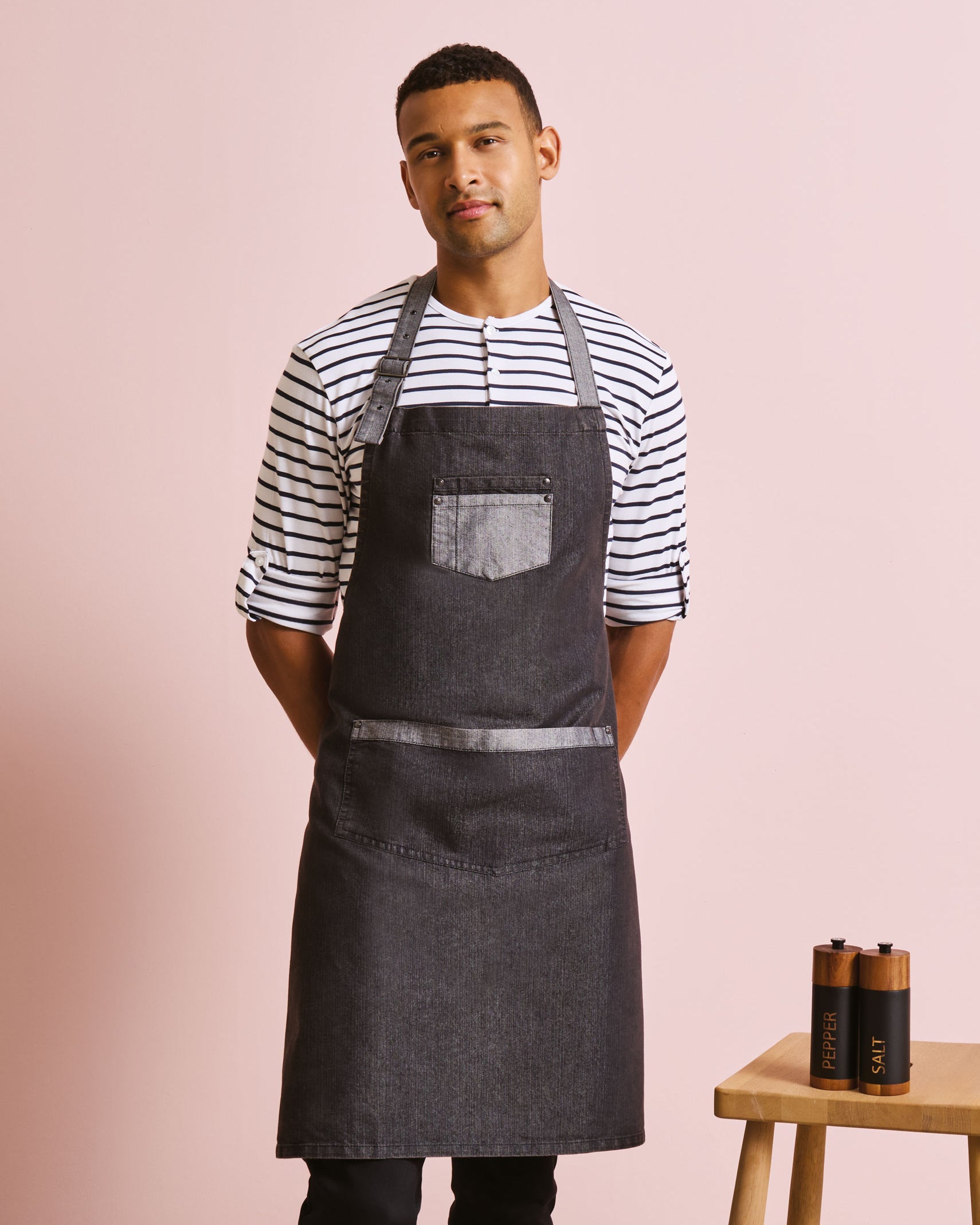 Contrast Denim Bib Apron