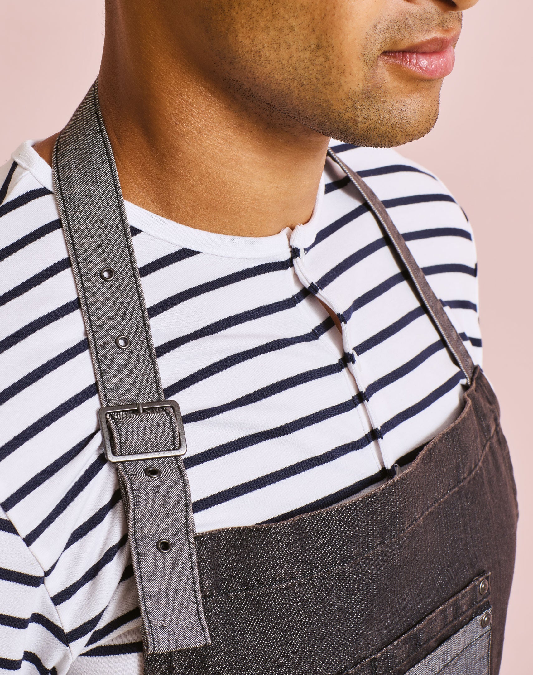 Contrast Denim Bib Apron