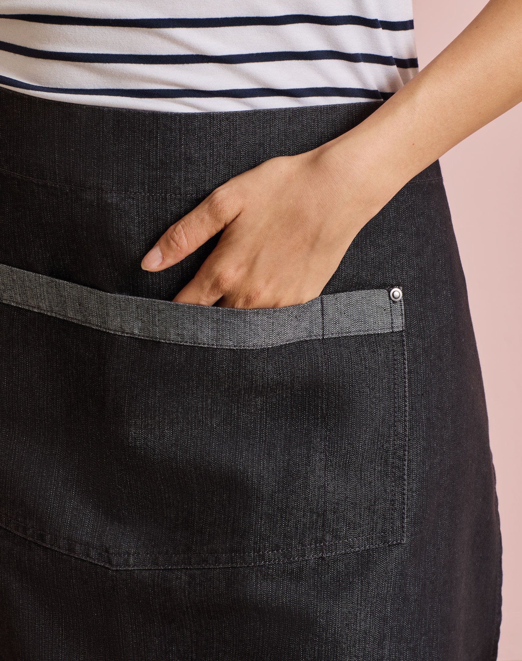 Contrast Denim Waist Apron