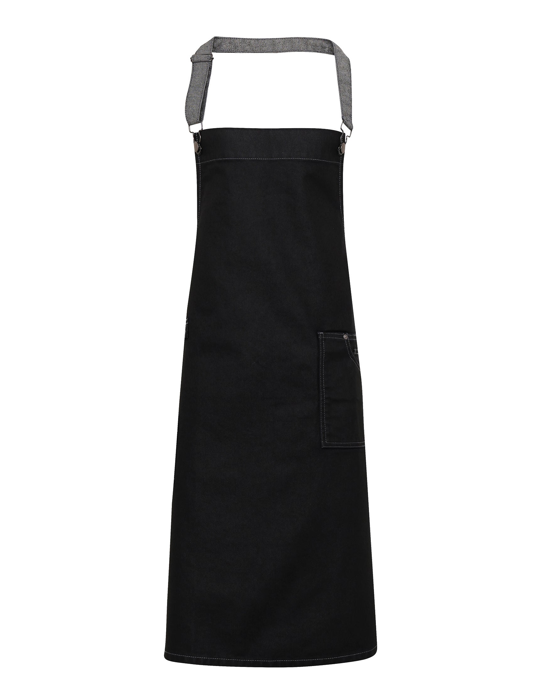 Waxed Look Denim Bib Apron