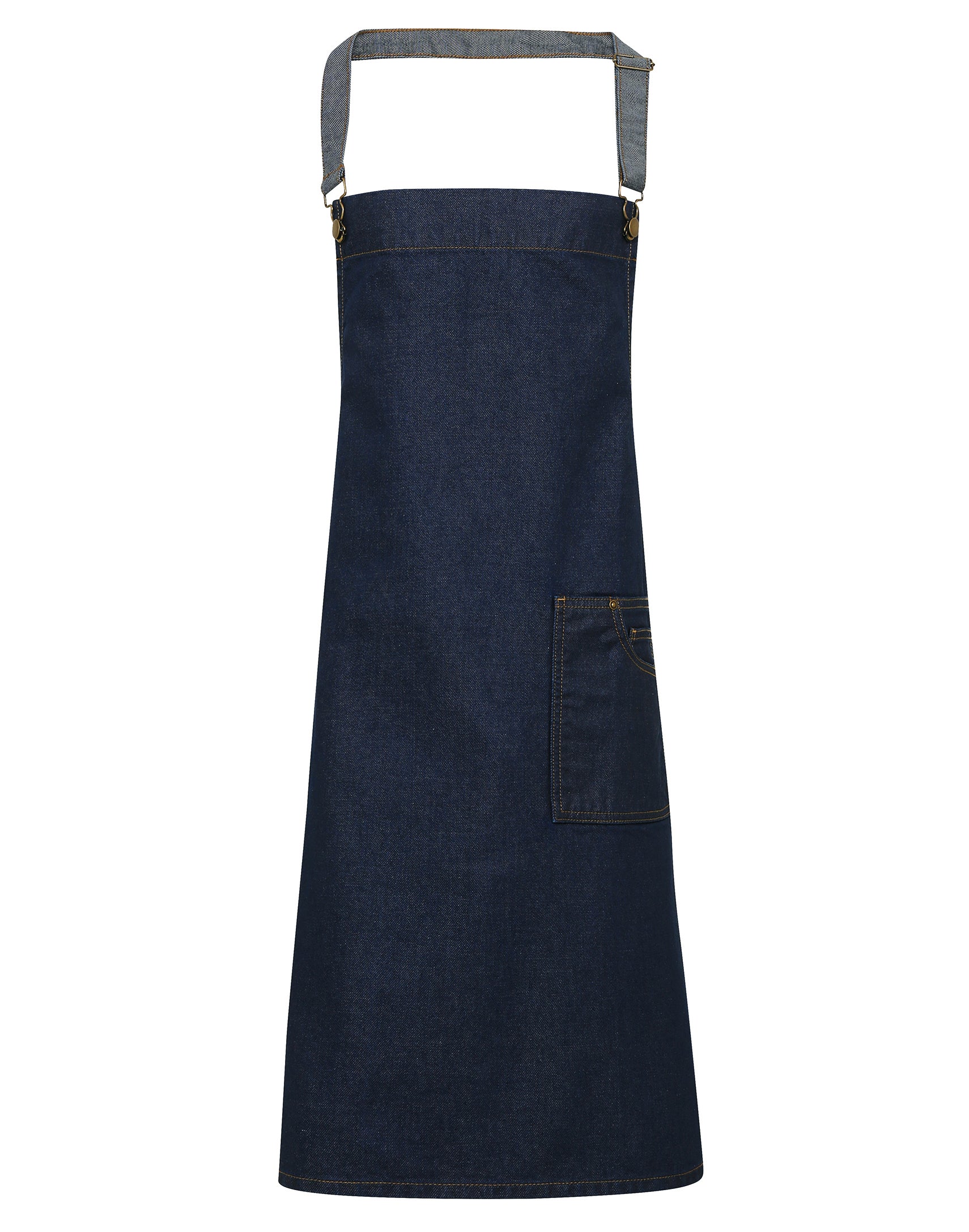 Waxed Look Denim Bib Apron