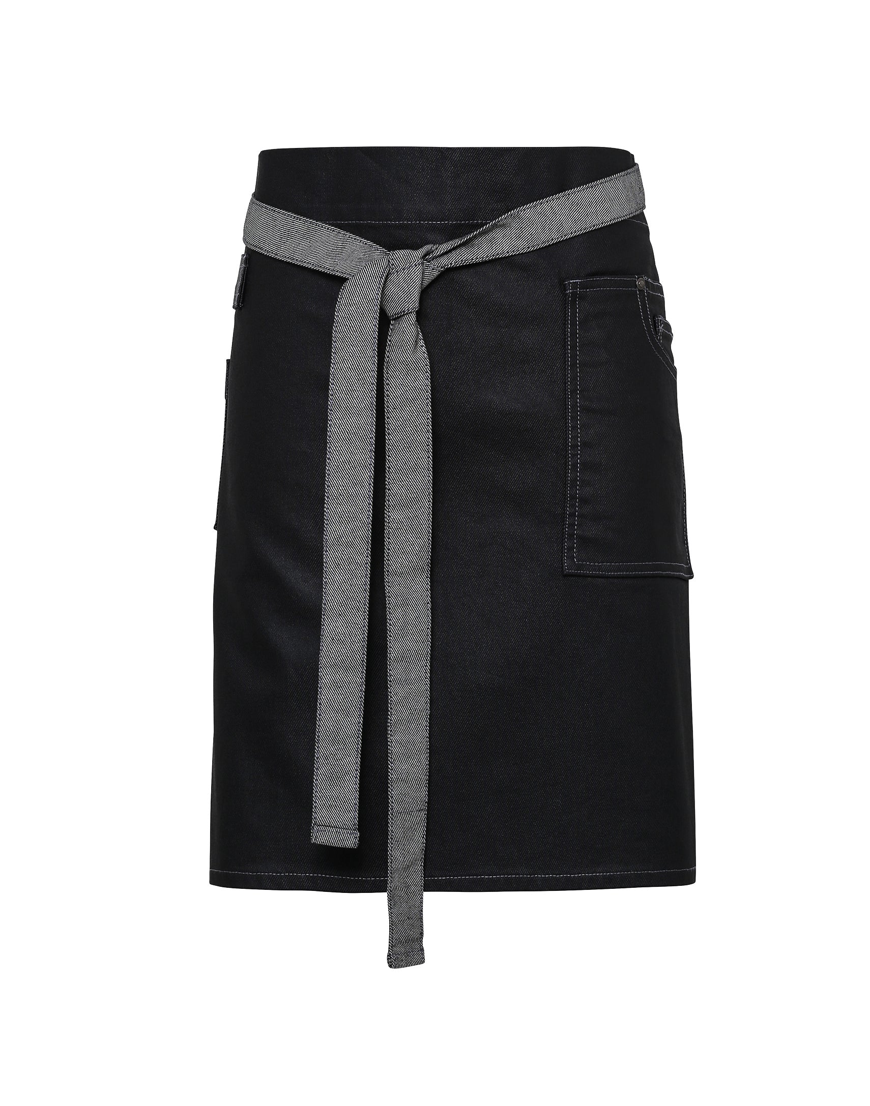 Waxed Look Denim Waist Apron