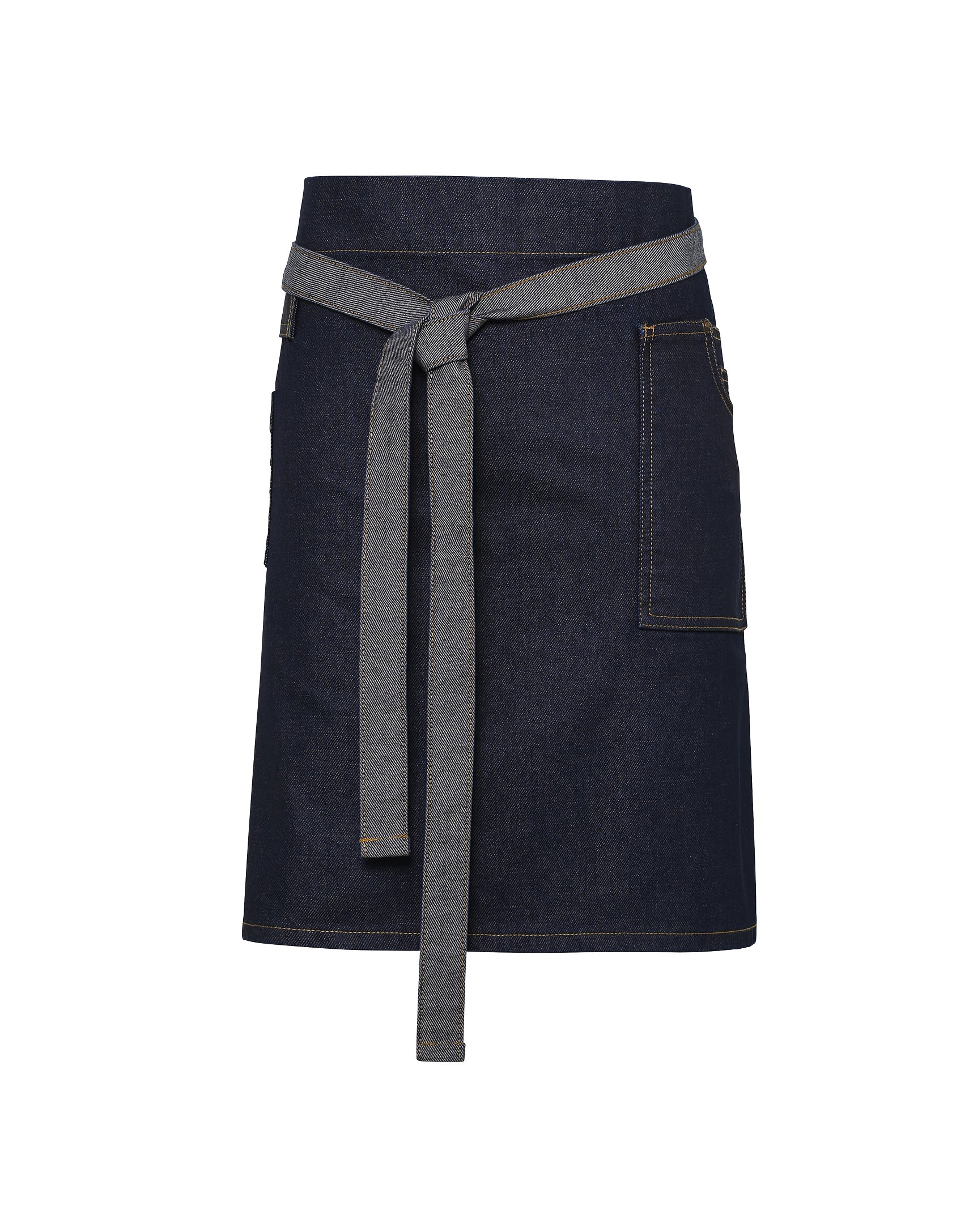 Waxed Look Denim Waist Apron