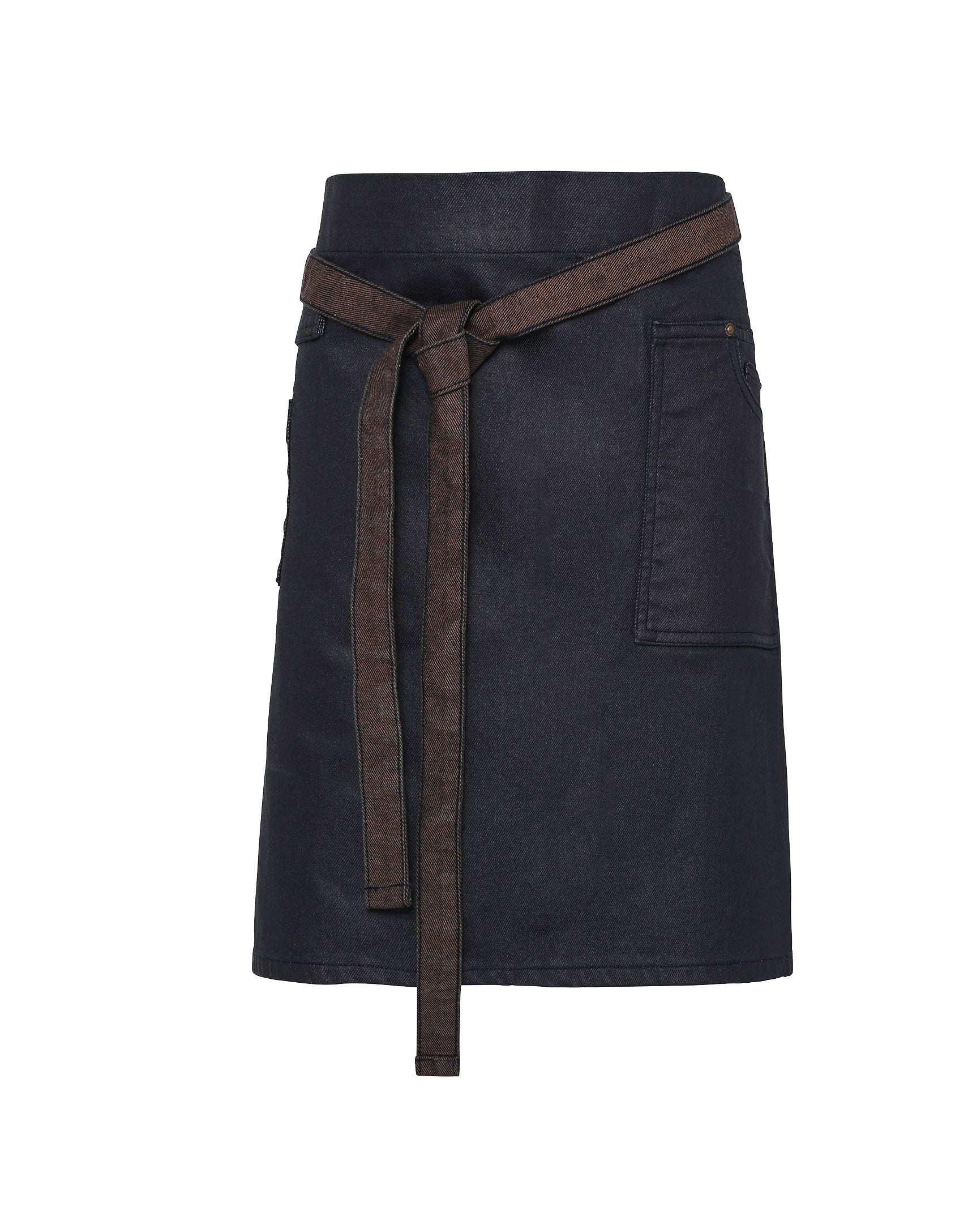 Waxed Look Denim Waist Apron