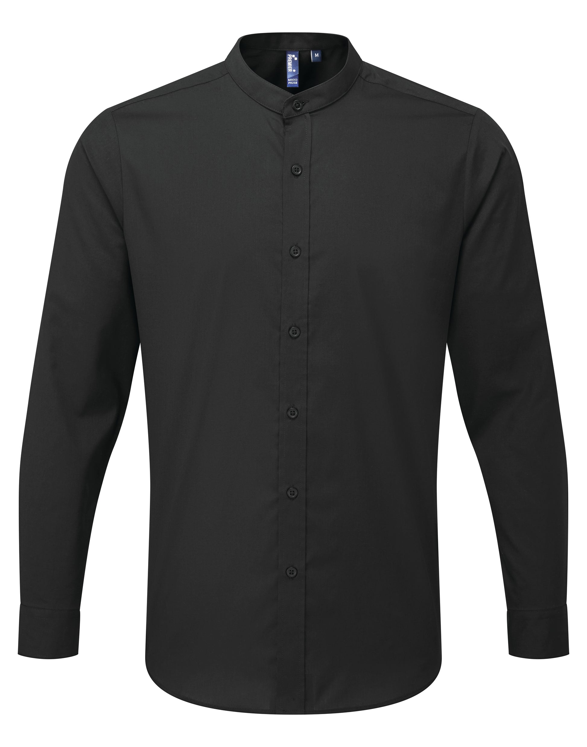 Men's Banded Collar 'Grandad' Long Sleeve Shirt