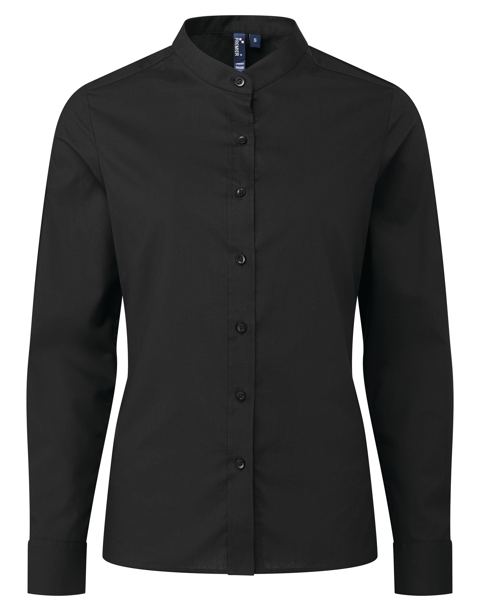 Women's Banded Collar 'Grandad' Long Sleeve Shirt