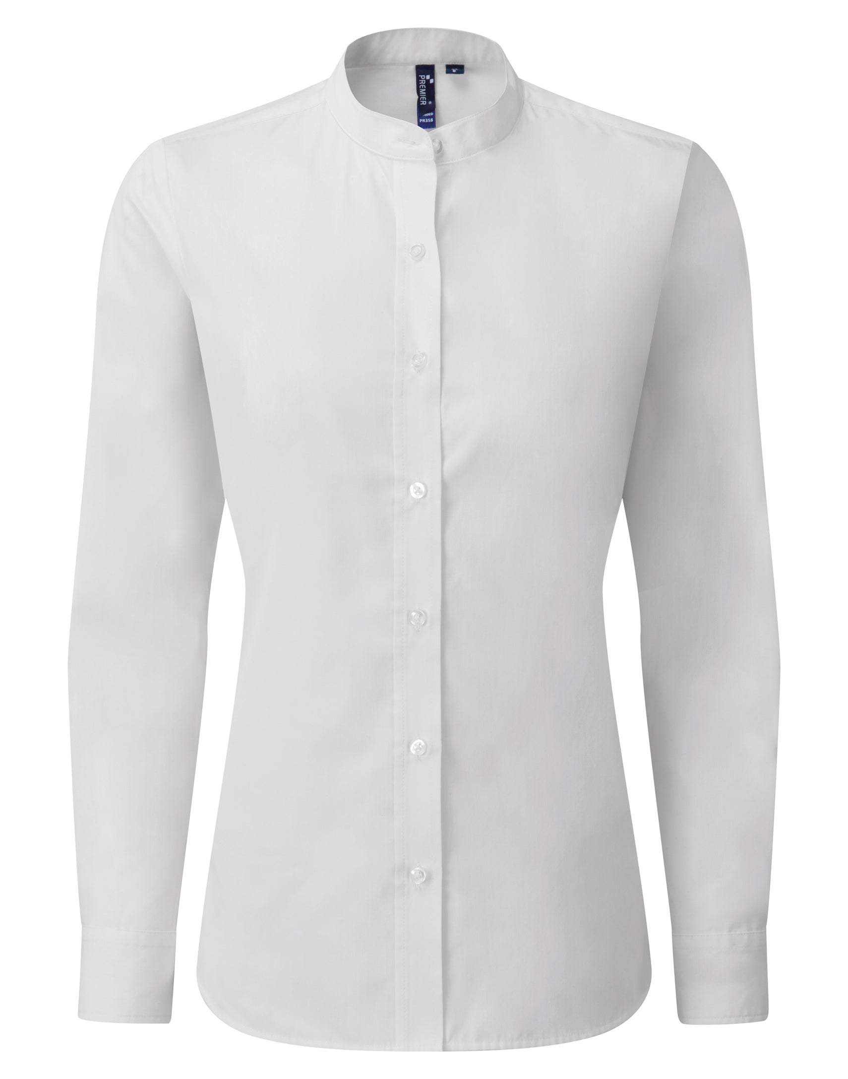 Women's Banded Collar 'Grandad' Long Sleeve Shirt