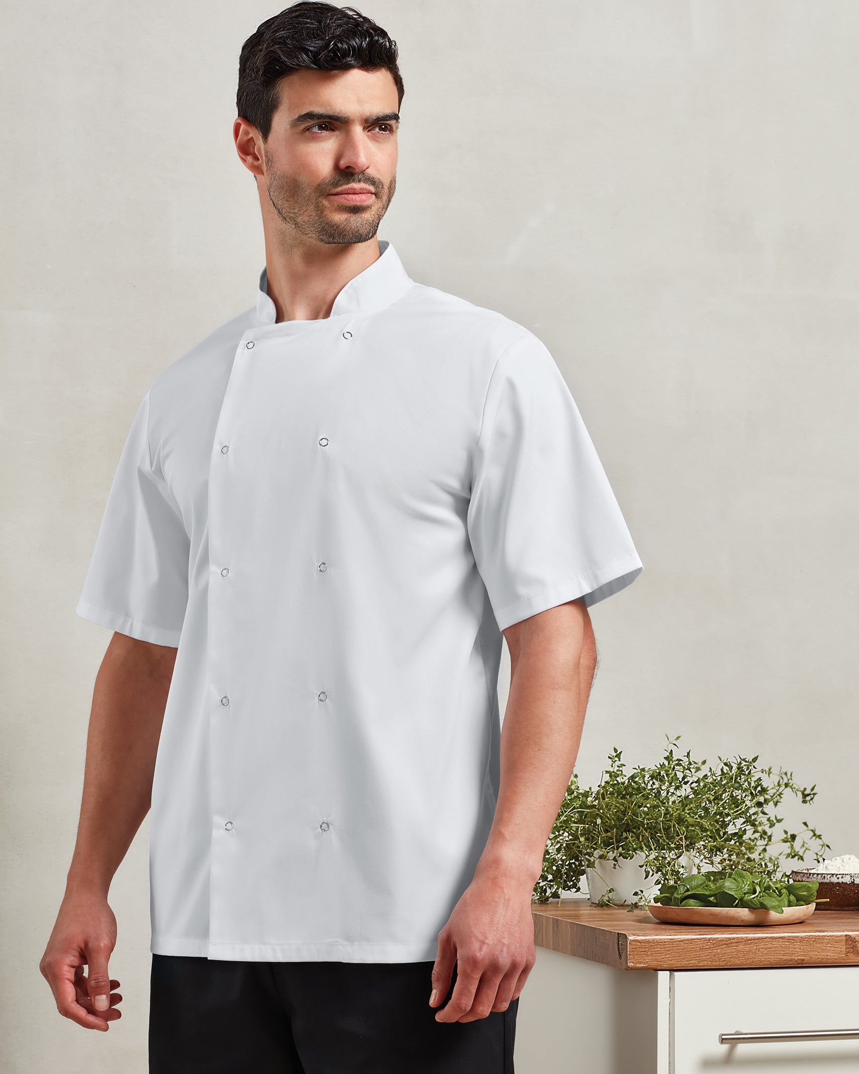 Chef's Short Sleeve Stud Jacket