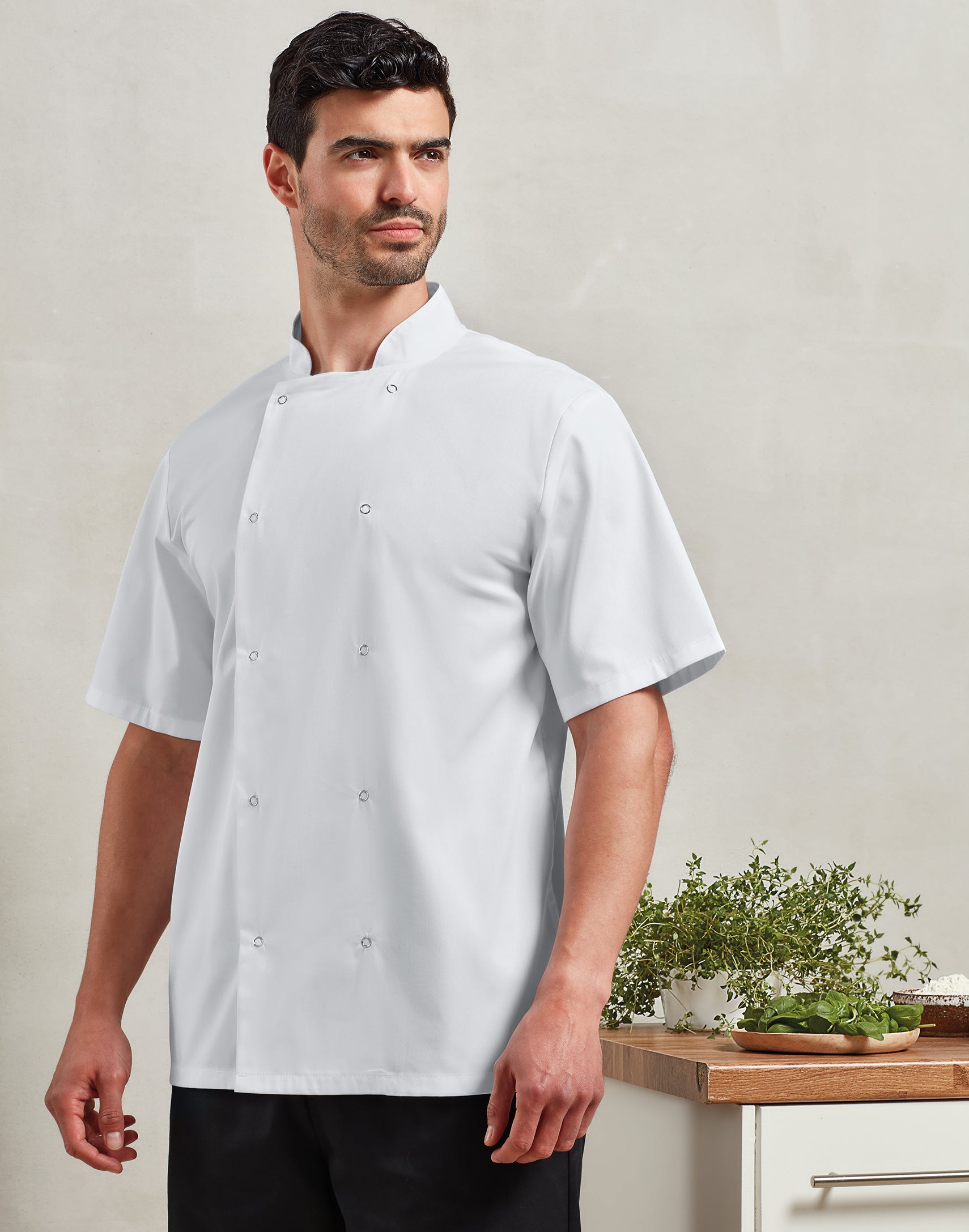 Chef's Short Sleeve Stud Jacket