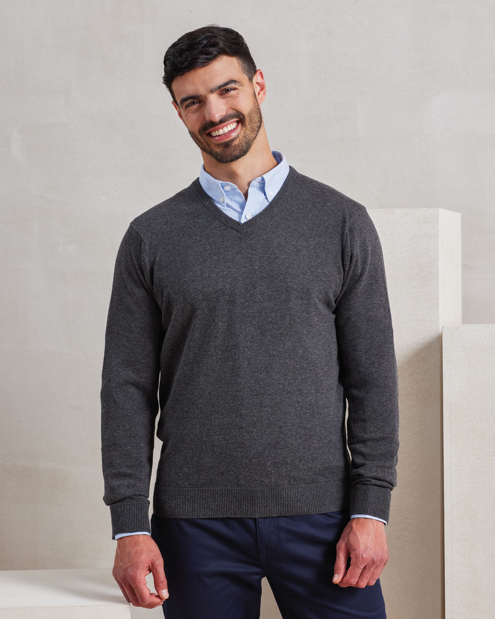 Men's Knitted V-Neck Sweater