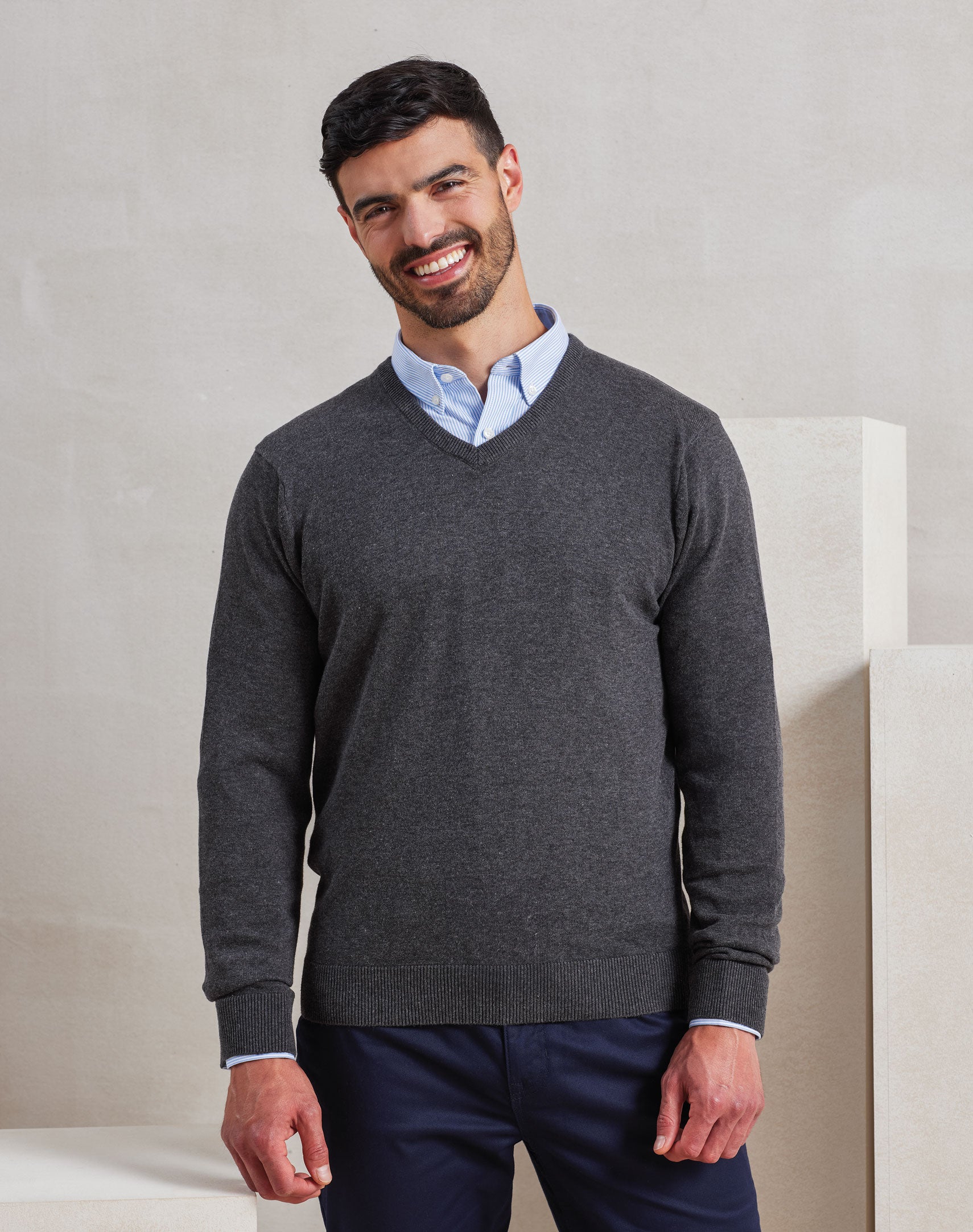 Men's Knitted V-Neck Sweater