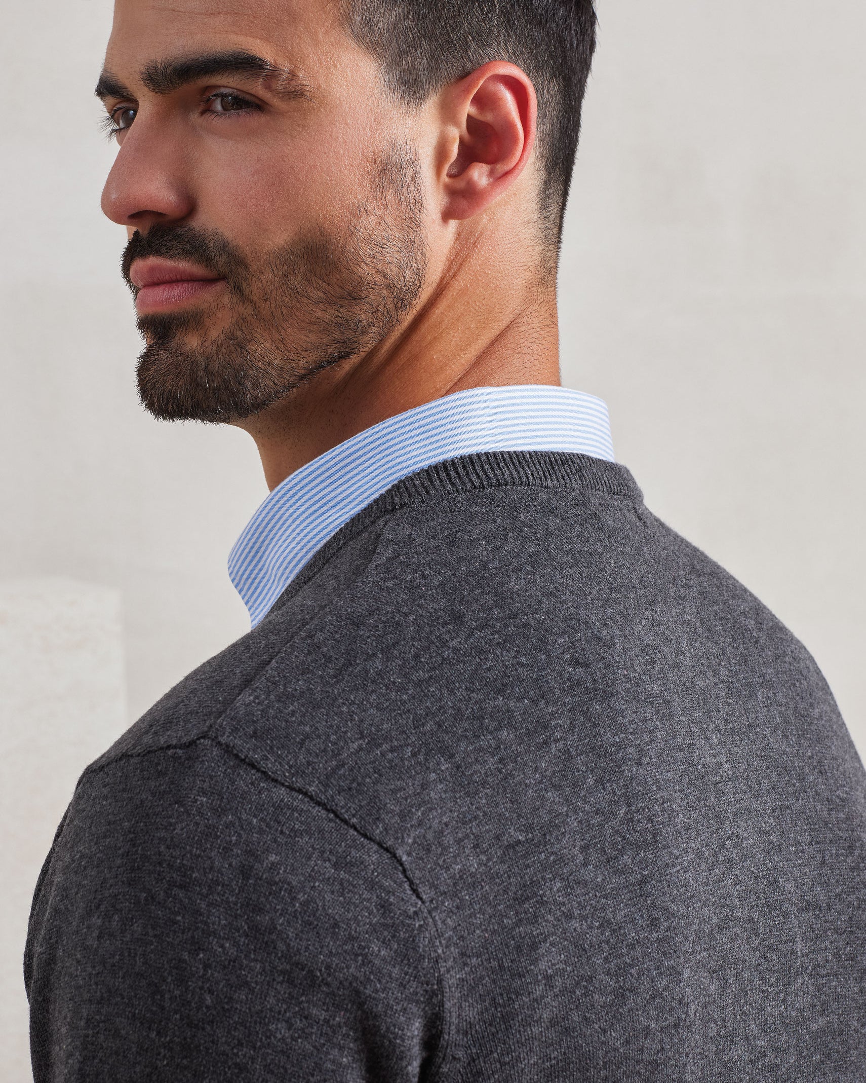 Men's Knitted V-Neck Sweater
