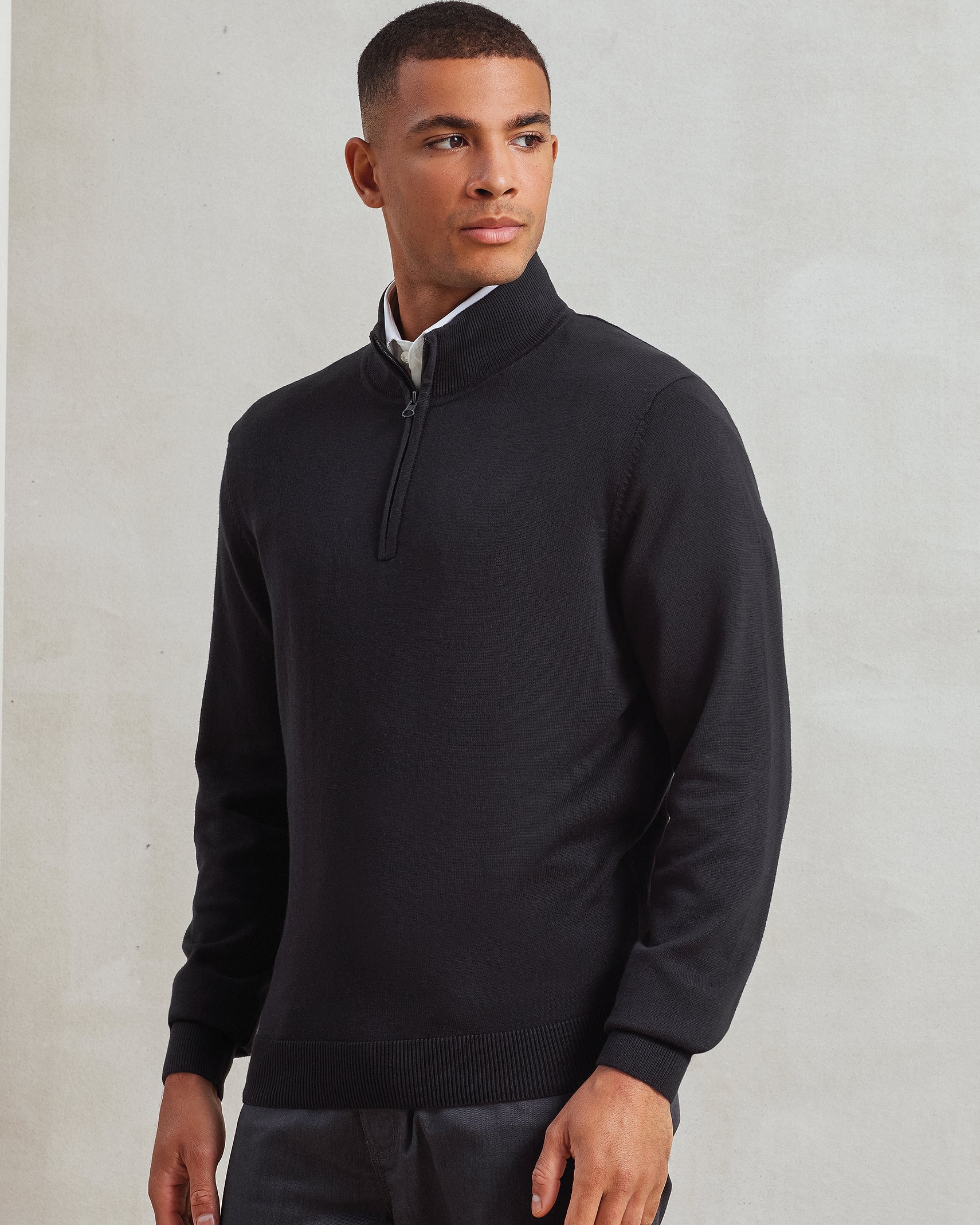 Men's Quarter-Zip Knitted Sweater