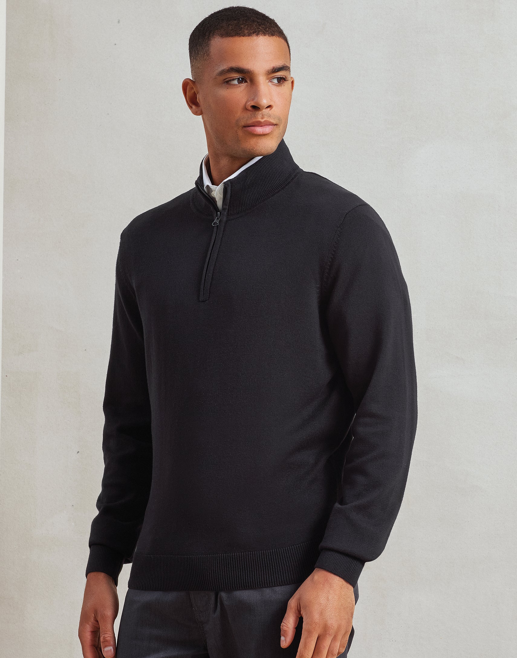 Men's Quarter-Zip Knitted Sweater