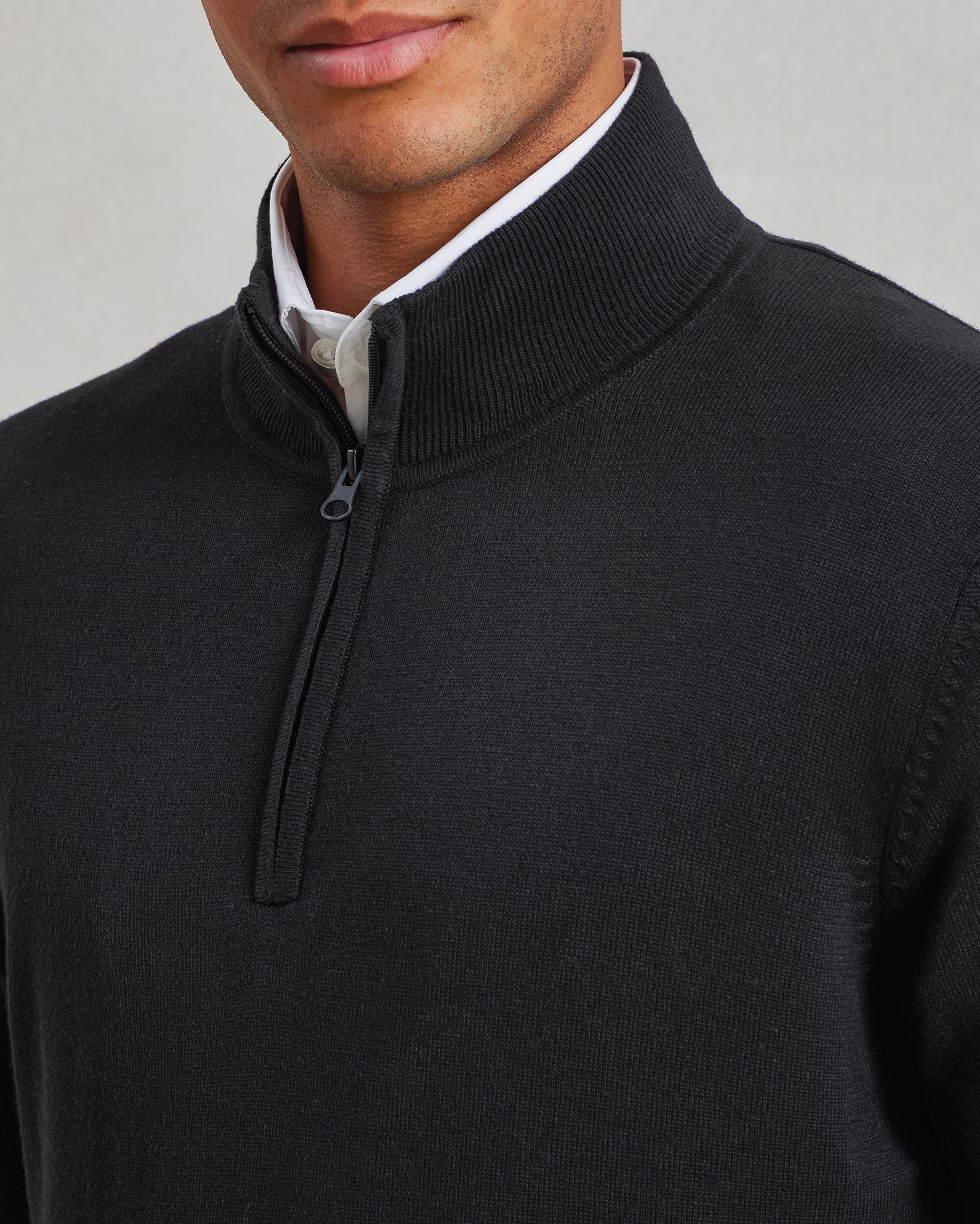 Men's Quarter-Zip Knitted Sweater