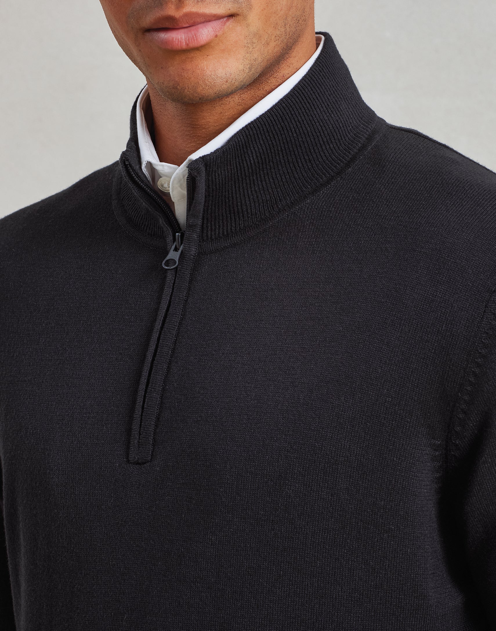 Men's Quarter-Zip Knitted Sweater