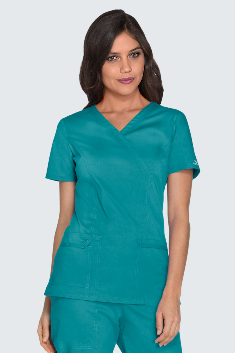 Cherokee Core Stretch Ladies Mock Wrap Top