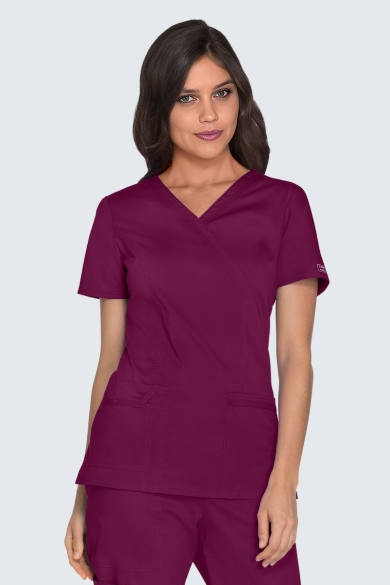 Cherokee Core Stretch Ladies Mock Wrap Top