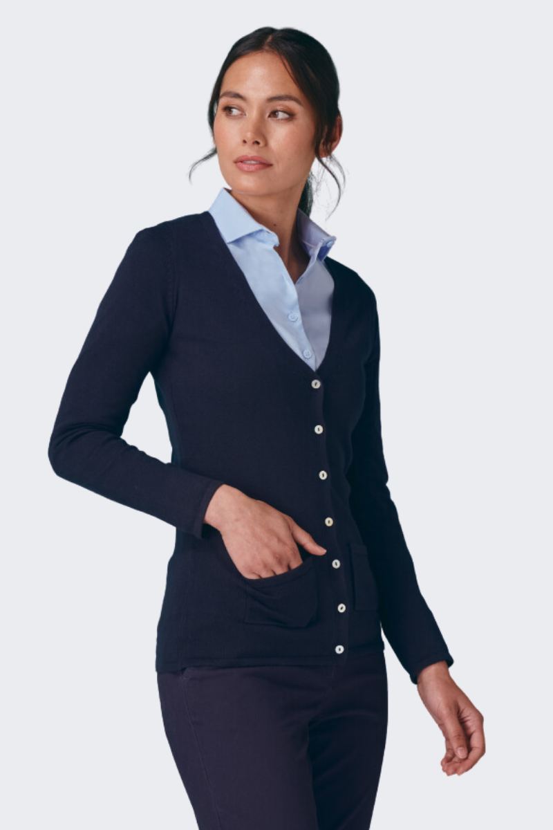 Henbury Women’s V-Button Cardigan
